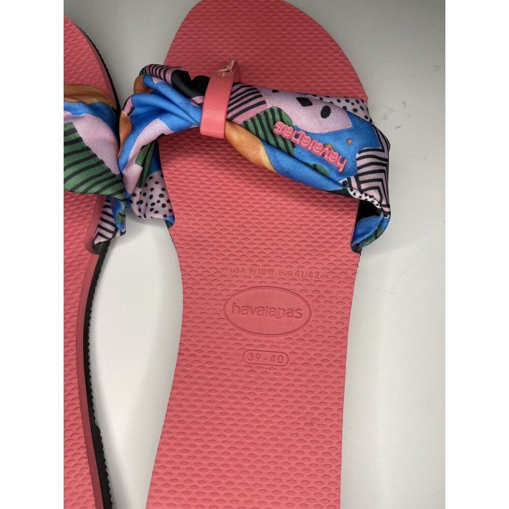 HAVAIANAS You St. Tropez Pink Beach Pool Spa Flip Flops Sandals 9/10 Womens - Picture 3 of 5